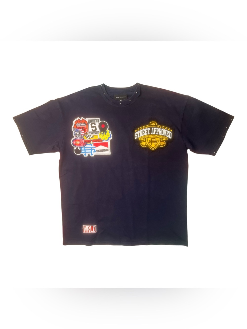 Blue sz Various Graphic 'Street Approved' Patch Tee